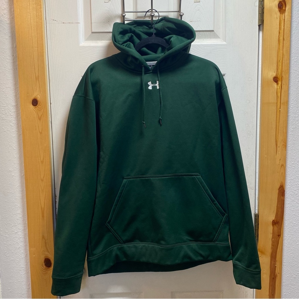 Under Armour Men's Solid Forest Green Polyester Pullover Hoodie